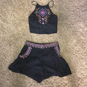 crop top with matching shorts